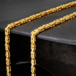 Funkelnde Königskette in XXL Länge ca. 92cm und 2,7mm aus massivem Gelbgold (14K 585 Gold, ca. 47,8g)