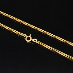 Sehr schöne Panzerkette aus 14K Gelbgold (585) in ca. 50cm Länge und ca. 3mm Breite - Mit FBM-Stempel