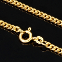 Sehr schöne Panzerkette aus 14K Gelbgold (585) in ca. 50cm Länge und ca. 3mm Breite - Mit FBM-Stempel