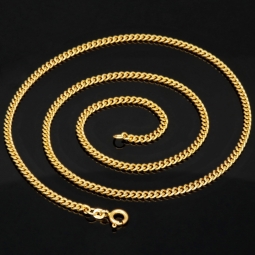Sehr schöne Panzerkette aus 14K Gelbgold (585) in ca. 50cm Länge und ca. 3mm Breite - Mit FBM-Stempel