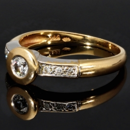 Prunkvoller Ring für aus 585 14K Gold in Bicolor Design (Gelbgold und Weißgold)mit  Zirkonia RG ca. 55
