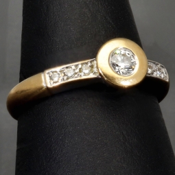 Prunkvoller Ring für aus 585 14K Gold in Bicolor Design (Gelbgold und Weißgold)mit  Zirkonia RG ca. 55