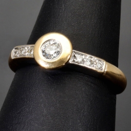 Prunkvoller Ring für aus 585 14K Gold in Bicolor Design (Gelbgold und Weißgold)mit  Zirkonia RG ca. 55