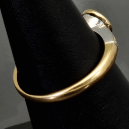 Prunkvoller Ring für aus 585 14K Gold in Bicolor Design (Gelbgold und Weißgold)mit  Zirkonia RG ca. 55