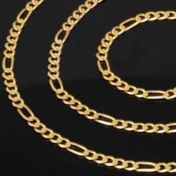 Stilvolle Goldkette /  Figarokette aus edlem Gold (333 / 8K Gold) - ca. 50cm lang, ca. 3mm