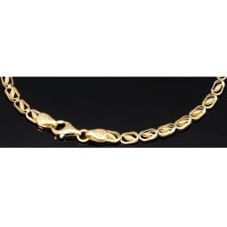 Gold-Armband mit feinem Dekor aus funkelndem 585 14k Gelbgold, ca. 19cm lang und 3,5mm breit