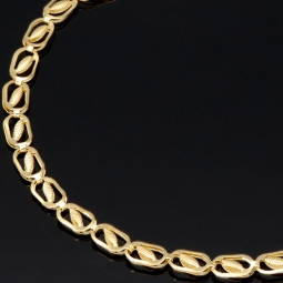 Gold-Armband mit feinem Dekor aus funkelndem 585 14k Gelbgold, ca. 19cm lang und 3,5mm breit