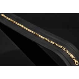 Gold-Armband mit feinem Dekor aus funkelndem 585 14k Gelbgold, ca. 19cm lang und 3,5mm breit