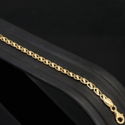 Gold-Armband mit feinem Dekor aus funkelndem 585 14k Gelbgold, ca. 19cm lang und 3,5mm breit