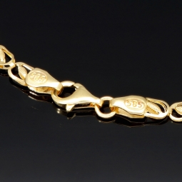 Gold-Armband mit feinem Dekor aus funkelndem 585 14k Gelbgold, ca. 19cm lang und 3,5mm breit