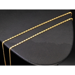 Kurze, feine S-Panzerkette aus funkelndem 585 /14k Gold für Damen (ca. 1,5mm breit und 45 cm lang) - mit FBM-Stempel