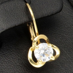Funkelnde Ohrringe in edlem Design aus 585er 14K Gold mit Zirkonia in Krappen gefasst