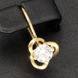Funkelnde Ohrringe in edlem Design aus 585er 14K Gold mit Zirkonia in Krappen gefasst