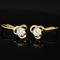 Funkelnde Ohrringe in edlem Design aus 585er 14K Gold mit Zirkonia in Krappen gefasst