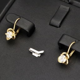 Funkelnde Ohrringe in edlem Design aus 585er 14K Gold mit Zirkonia in Krappen gefasst