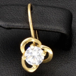 Funkelnde Ohrringe in edlem Design aus 585er 14K Gold mit Zirkonia in Krappen gefasst