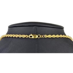 Kurze, edle Kordelkette aus Gelbgold für Damen in ca. 45cm Länge und ca. 3,5 mm aus 585er Gold (14k)