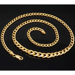Prunkvolles, glänzendes Collier für Damen aus hochwertigem 585 14K Gold (Länge ca. 50cm)
