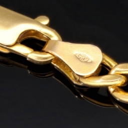 Prunkvolles, glänzendes Collier für Damen aus hochwertigem 585 14K Gold (Länge ca. 50cm)