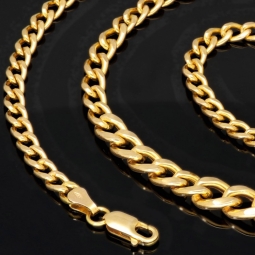 Prunkvolles, glänzendes Collier für Damen aus hochwertigem 585 14K Gold (Länge ca. 50cm)