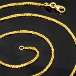 Elegante kürzere Goldkette / Fuchsschwanzkette mit feinem Design in hochwertigem 585 14k Gelbgold (ca. 45cm lang, ca. 1,0mm breit)