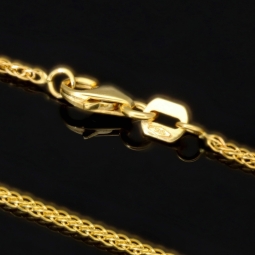 Elegante kürzere Goldkette / Fuchsschwanzkette mit feinem Design in hochwertigem 585 14k Gelbgold (ca. 45cm lang, ca. 1,0mm breit)