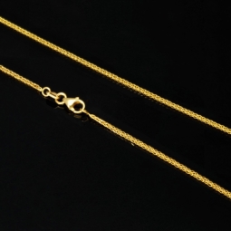 Elegante kürzere Goldkette / Fuchsschwanzkette mit feinem Design in hochwertigem 585 14k Gelbgold (ca. 45cm lang, ca. 1,0mm breit)
