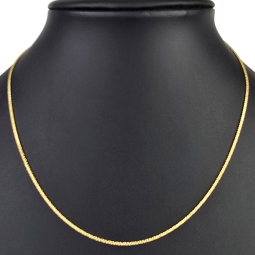 Elegante kürzere Goldkette / Fuchsschwanzkette mit feinem Design in hochwertigem 585 14k Gelbgold (ca. 45cm lang, ca. 1,0mm breit)