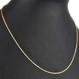 Elegante kürzere Goldkette / Fuchsschwanzkette mit feinem Design in hochwertigem 585 14k Gelbgold (ca. 45cm lang, ca. 1,0mm breit)