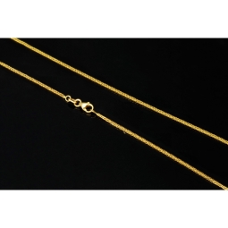 Elegante kürzere Goldkette / Fuchsschwanzkette mit feinem Design in hochwertigem 585 14k Gelbgold (ca. 45cm lang, ca. 1,0mm breit)