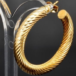 Twist - Creolen in zeitlosem Design aus funkelndem 333er / 8K Gold