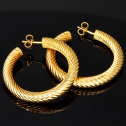 Twist - Creolen in zeitlosem Design aus funkelndem 333er / 8K Gold