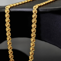 Zeitloses Collier / Flache Goldkette für Damen mit außergewöhnlichem Design aus glänzendem 333 (8k) Gelbgold in ca. 46cm, ca. 5mm