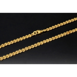 Zeitloses Collier / Flache Goldkette für Damen mit außergewöhnlichem Design aus glänzendem 333 (8k) Gelbgold in ca. 46cm, ca. 5mm