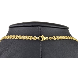 Zeitloses Collier / Flache Goldkette für Damen mit außergewöhnlichem Design aus glänzendem 333 (8k) Gelbgold in ca. 46cm, ca. 5mm
