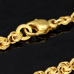 Zeitloses Collier / Flache Goldkette für Damen mit außergewöhnlichem Design aus glänzendem 333 (8k) Gelbgold in ca. 46cm, ca. 5mm