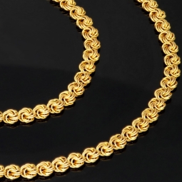 Zeitloses Collier / Flache Goldkette für Damen mit außergewöhnlichem Design aus glänzendem 333 (8k) Gelbgold in ca. 46cm, ca. 5mm