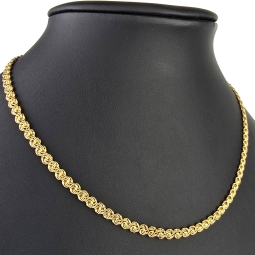 Zeitloses Collier / Flache Goldkette für Damen mit außergewöhnlichem Design aus glänzendem 333 (8k) Gelbgold in ca. 46cm, ca. 5mm
