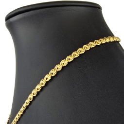 Zeitloses Collier / Flache Goldkette für Damen mit außergewöhnlichem Design aus glänzendem 333 (8k) Gelbgold in ca. 46cm, ca. 5mm