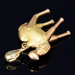 Edler Kamel - Anhänger aus funkelndem 14K Gold (14k 585 Gelbgold)