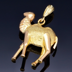 Edler Kamel - Anhänger aus funkelndem 14K Gold (14k 585 Gelbgold)