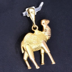 Edler Kamel - Anhänger aus funkelndem 14K Gold (14k 585 Gelbgold)