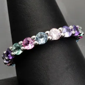 Memory Damen-Ring mit Zirkonia im Brillantschliff, mind. 2,72 ct – 925er Silber, rhodiniert RG ca. 61