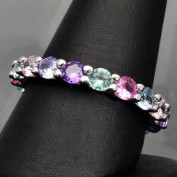 Memory Damen-Ring mit Zirkonia im Brillantschliff, mind. 2,72 ct – 925er Silber, rhodiniert RG ca. 61