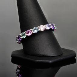 Memory Damen-Ring mit Zirkonia im Brillantschliff, mind. 2,72 ct – 925er Silber, rhodiniert RG ca. 61