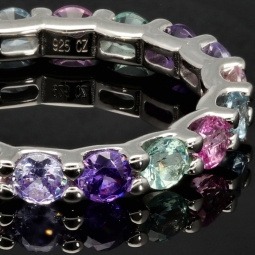 Memory Damen-Ring mit Zirkonia im Brillantschliff, mind. 2,72 ct – 925er Silber, rhodiniert RG ca. 61