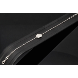 Funkelndes Armband mit Muschel-Anhänger– 925er Sterling Silber mit 57 Diamantimitationen (Zirkonia) längenverstellbar in ca. 18, 19, 20, 21, 22 cm