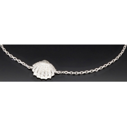 Funkelndes Armband mit Muschel-Anhänger– 925er Sterling Silber mit 57 Diamantimitationen (Zirkonia) längenverstellbar in ca. 18, 19, 20, 21, 22 cm