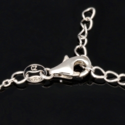 Funkelndes Armband mit Muschel-Anhänger– 925er Sterling Silber mit 57 Diamantimitationen (Zirkonia) längenverstellbar in ca. 18, 19, 20, 21, 22 cm