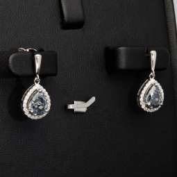 Ohrhänger aus rhodiniertem 925 Sterling Silber mit funkelnden Zirkonia in Farb- und Weißtönen (Diamant-Look), 2,52 ct im edlen Schliffmix